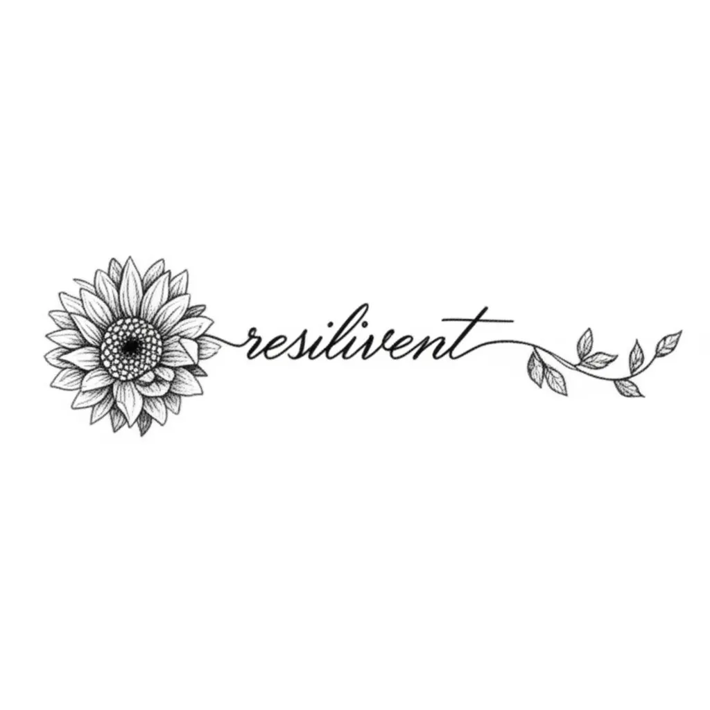 Resilient Sunflower Ankle Tattoo: Fine Line Floral Design Resilient Sunflower Ankle Tattoo: Fine Line Floral Design