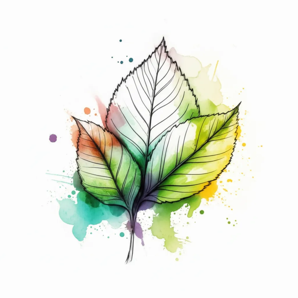 Watercolor Leaf Tattoo Design Ideas Watercolor Leaf Tattoo Design Ideas