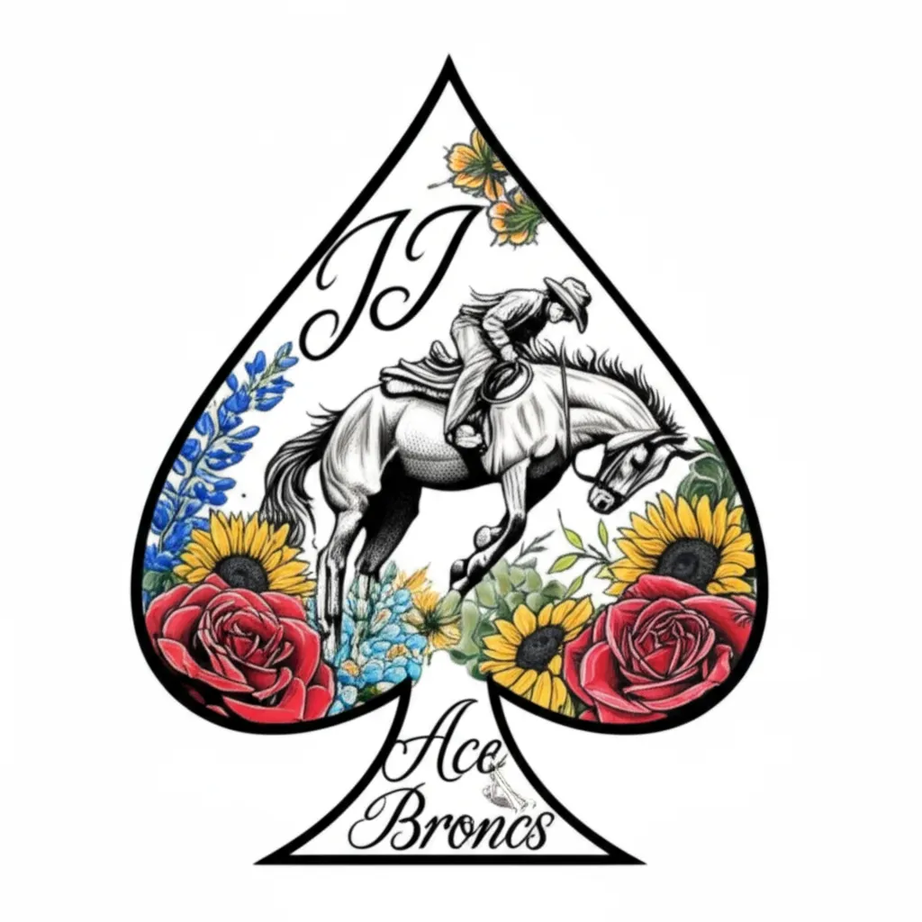 Bronco Cowboy Ace of Spades Floral Half Sleeve Tattoo Bronco Cowboy Ace of Spades Floral Half Sleeve Tattoo