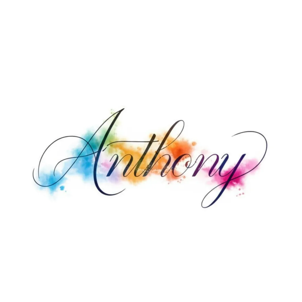 Anthony Watercolor Name Tattoo Design