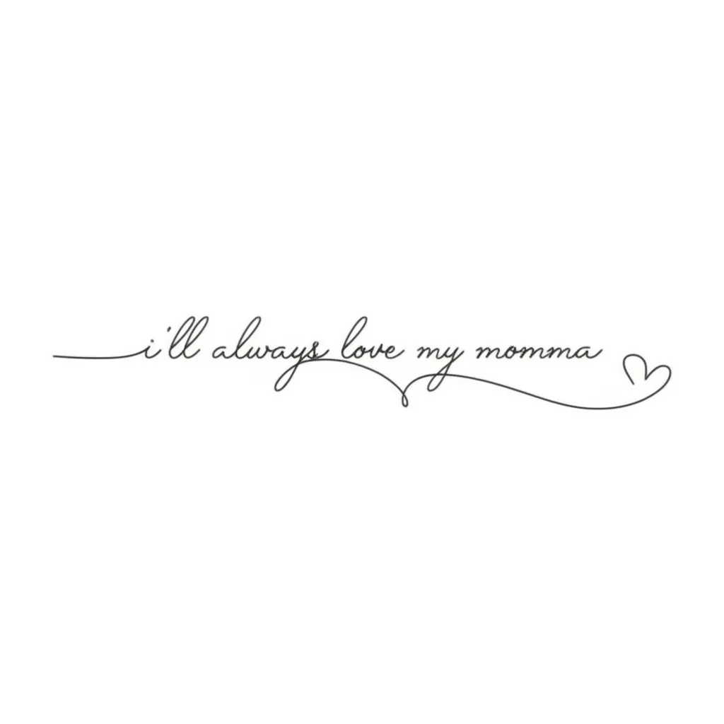 I'll Always Love My Momma Minimalist Heart Tattoo