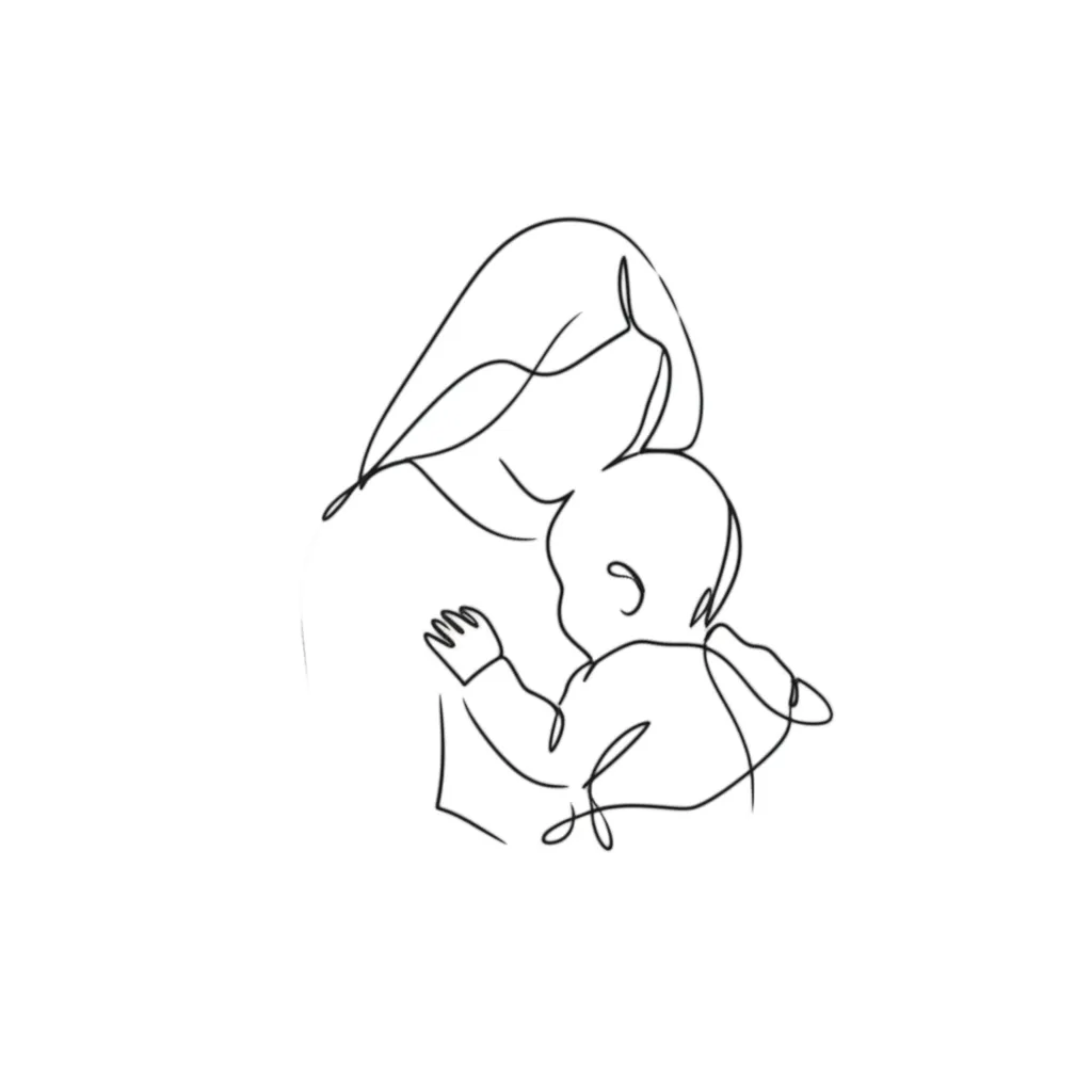 Minimalist Mother and Son Tattoo Design Idea