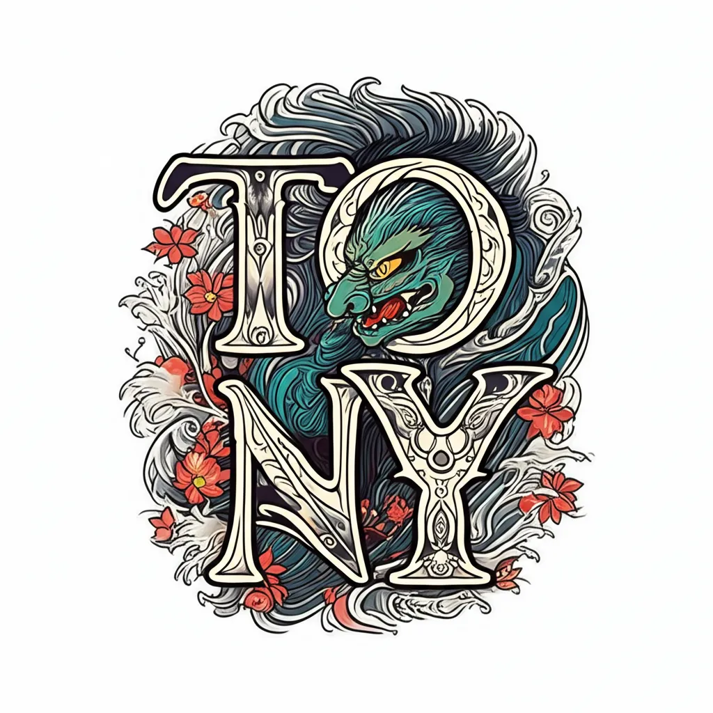 Japanese Traditional TONY Name Tattoo Design Japanese Traditional TONY Name Tattoo Design