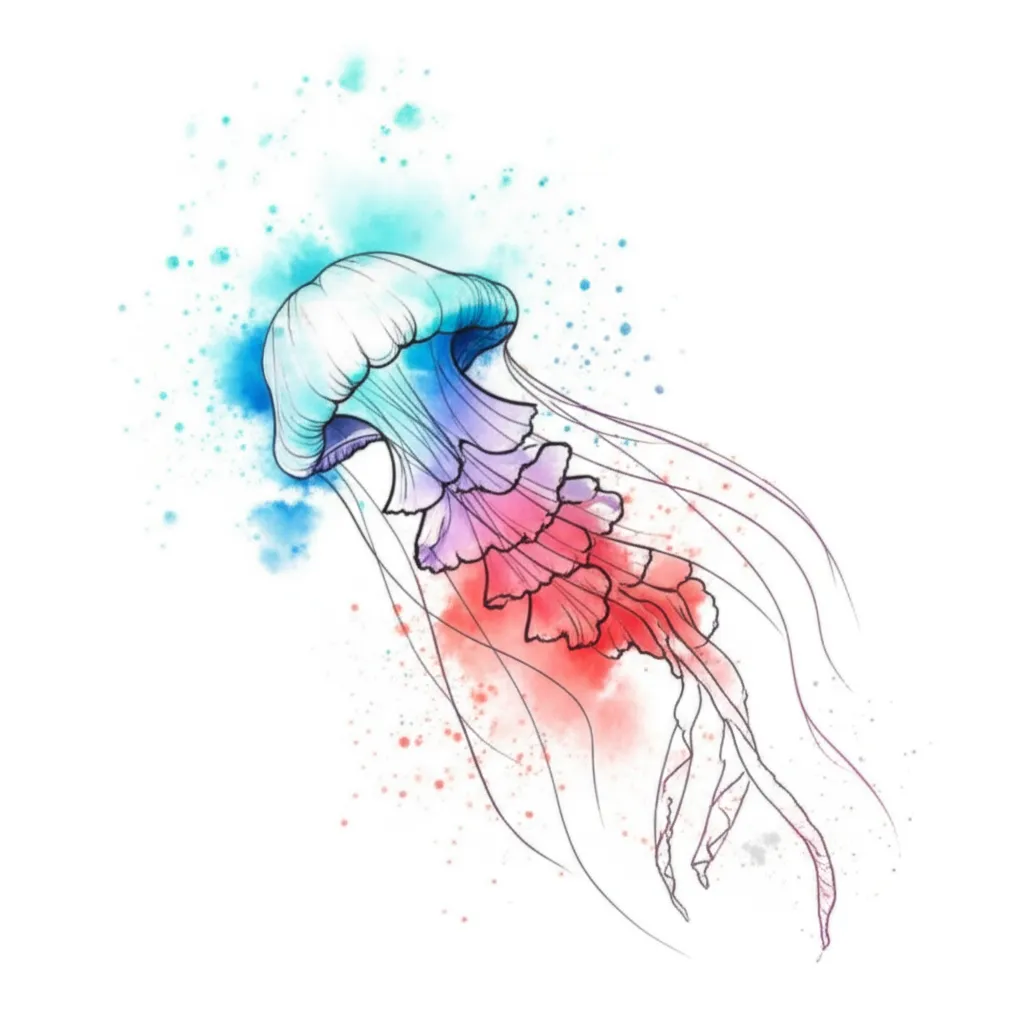 Watercolor Jellyfish Tattoo Idea - A Mesmerizing Design