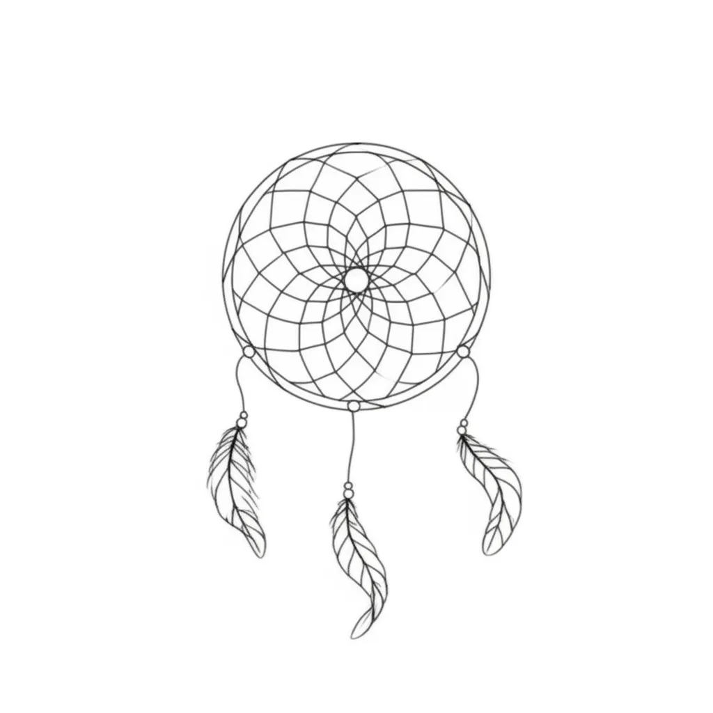 Minimalist Dreamcatcher Tattoo for Men - Native American Inspired Minimalist Dreamcatcher Tattoo for Men - Native American Inspired