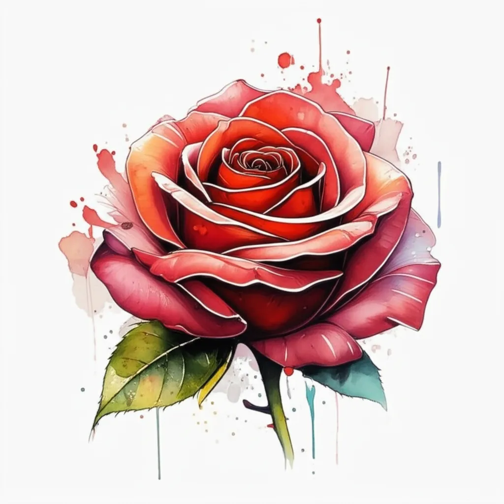 Watercolor Red Rose Tattoo on Hand: Meaning & Design Ideas Watercolor Red Rose Tattoo on Hand: Meaning & Design Ideas