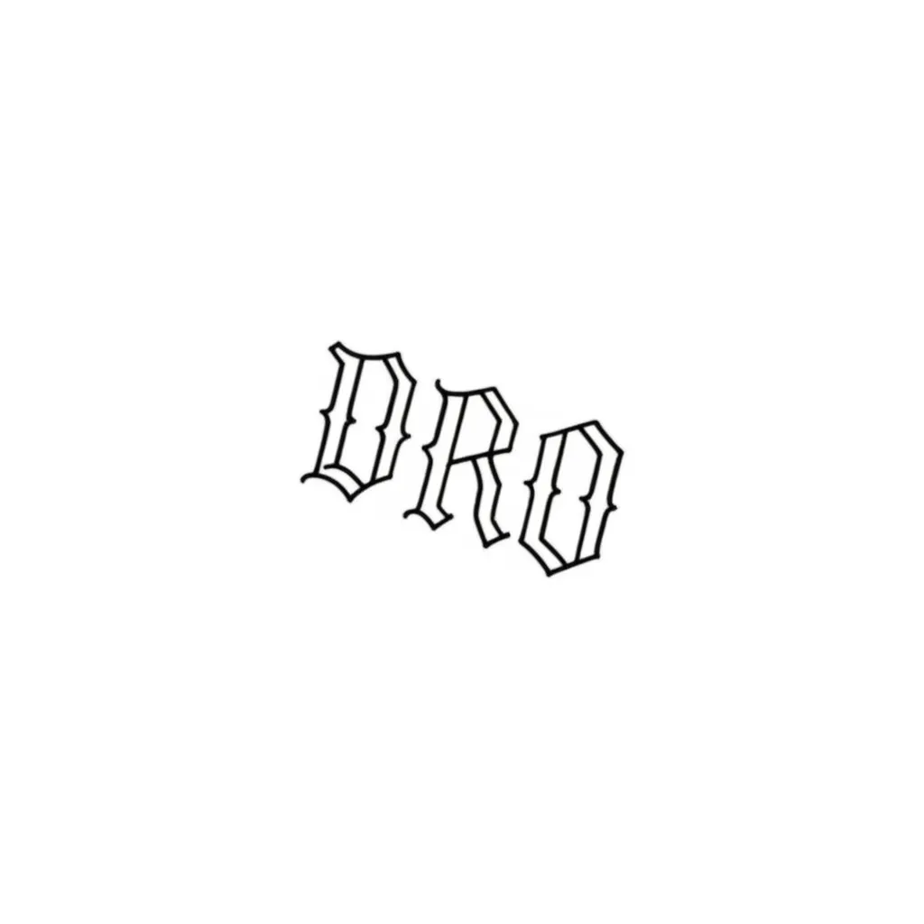 Minimalist DRO Letters Tattoo in Old Milwaukee Font