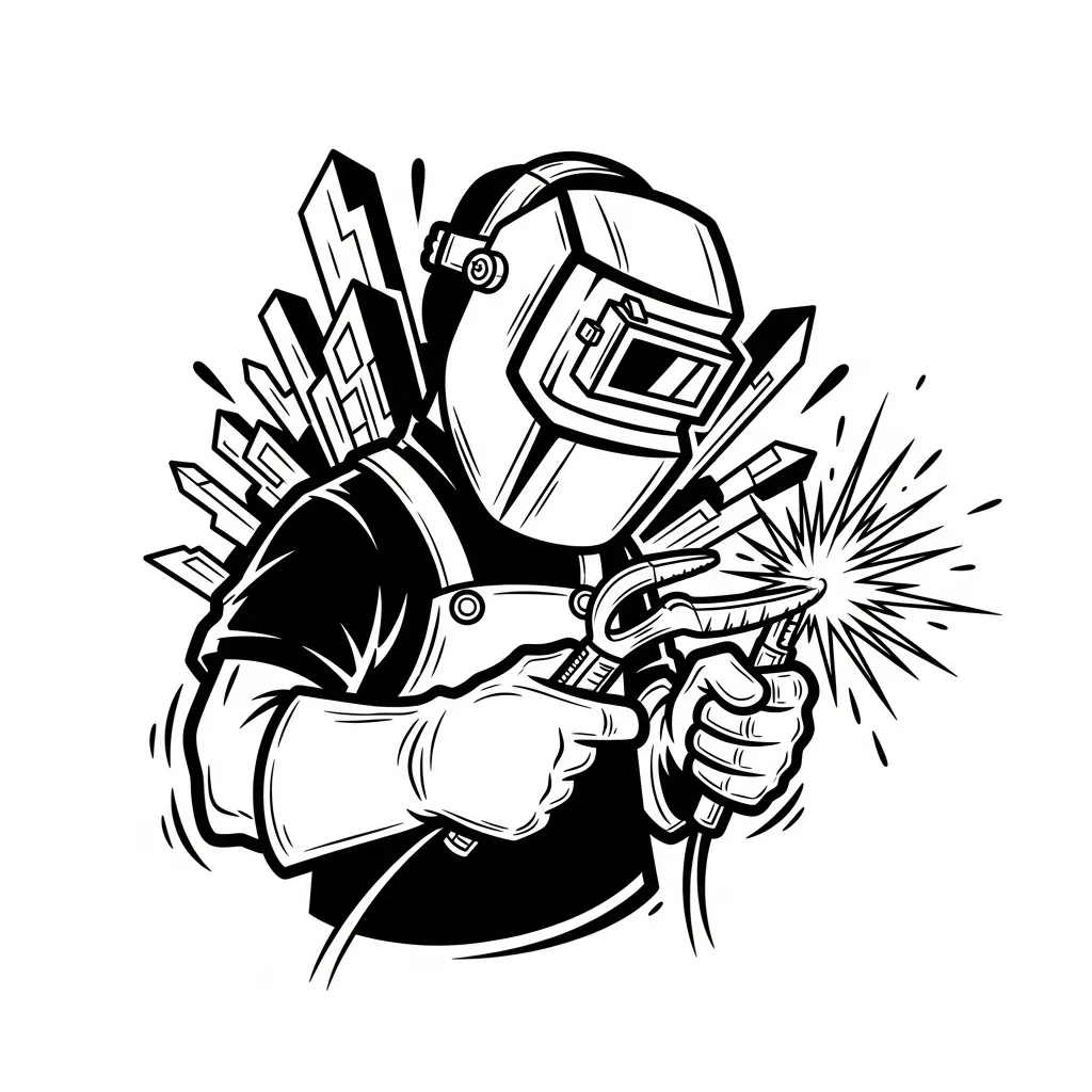 Graffiti Welder Tattoo Idea - Bold & Industrial Design