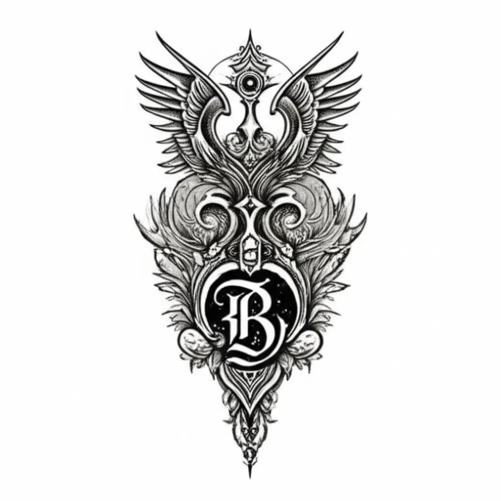 Si x Bm Gothic Graffiti Tattoo Design