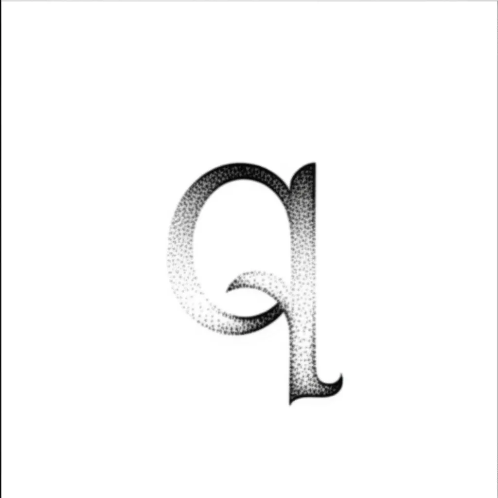 Fine Line 'Q' Letter Tattoo Design for Safety and Home