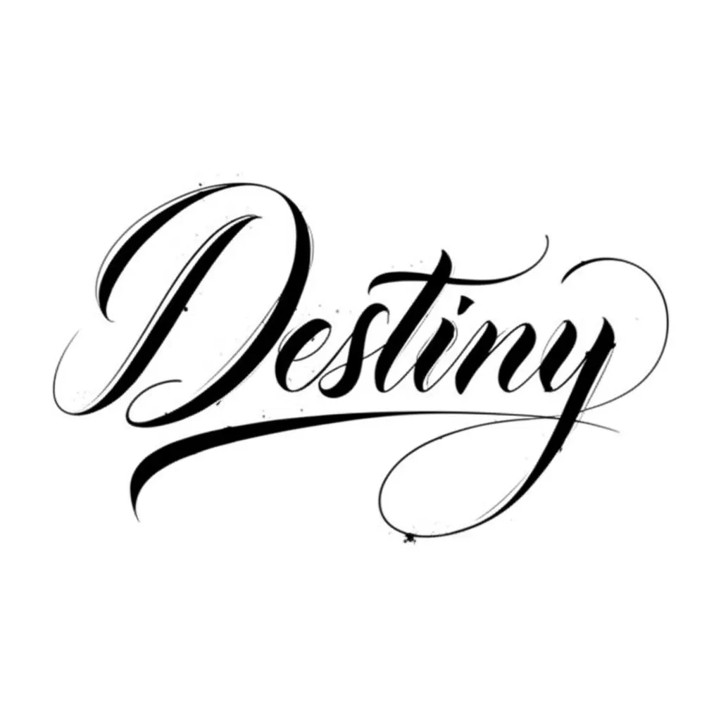 Destiny Calligraphy Tattoo Design Destiny Calligraphy Tattoo Design