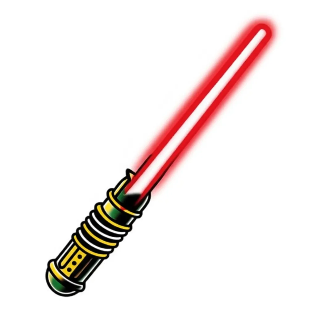 Old School Red Lightsaber Tattoo Design from Star Wars