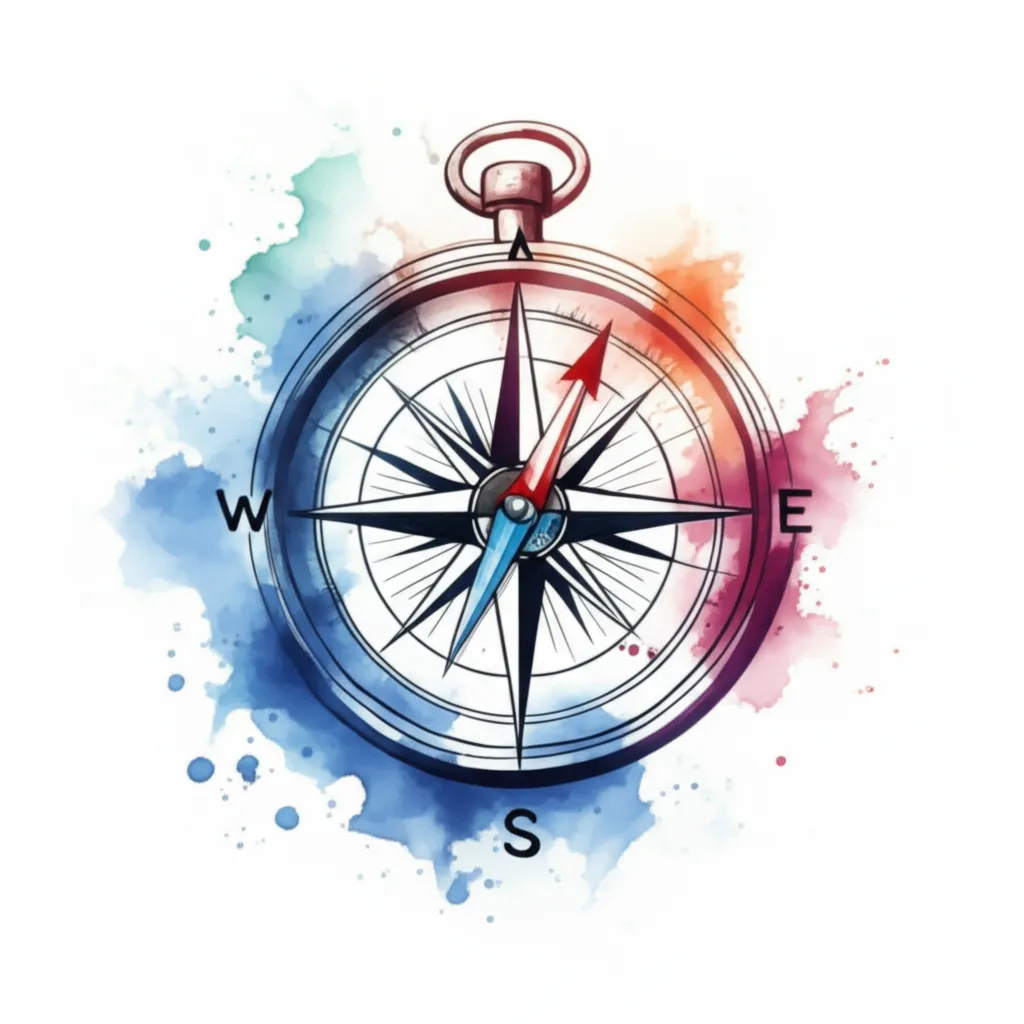 Watercolor Nautical Compass Tattoo Design Watercolor Nautical Compass Tattoo Design