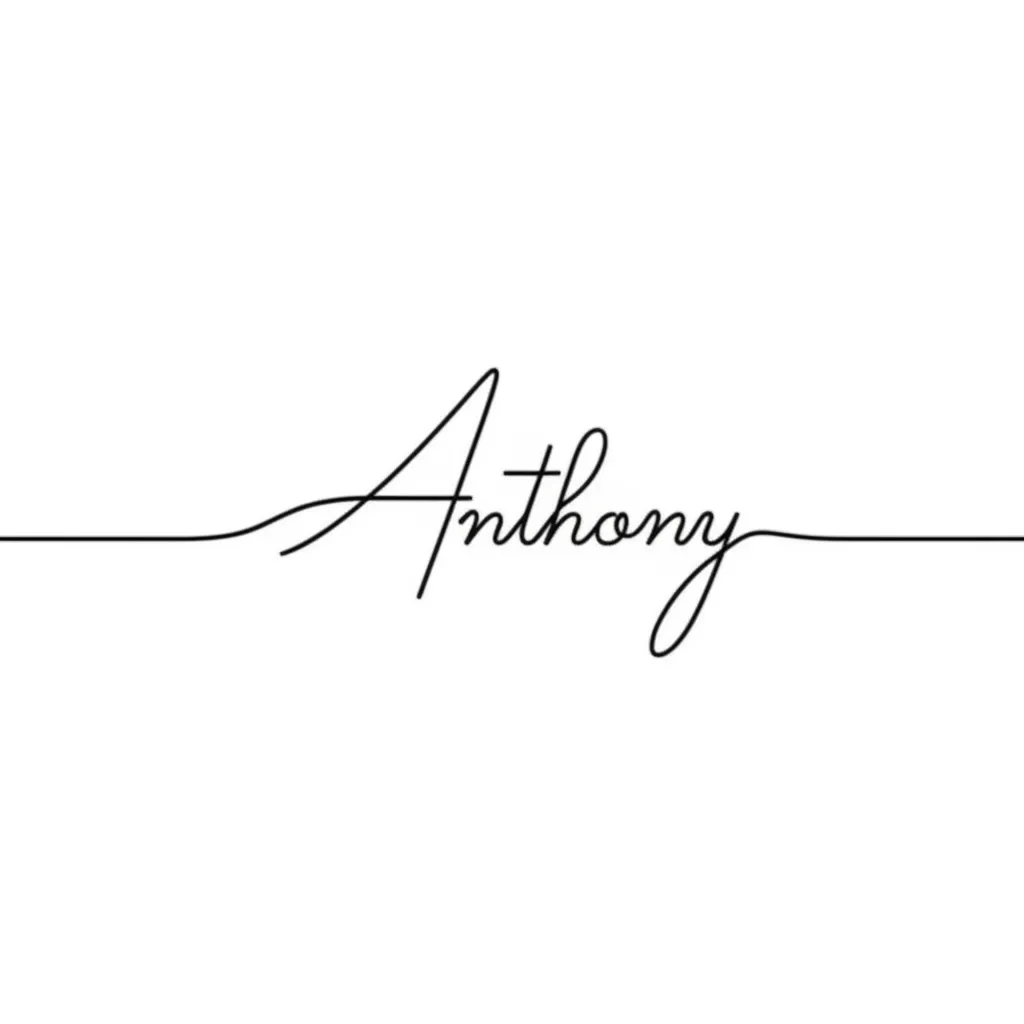 Minimalist Anthony Name Tattoo Design