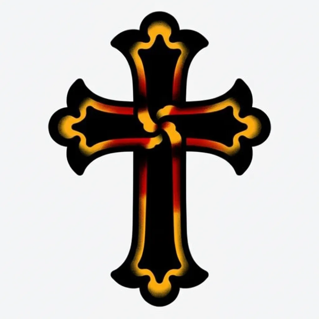 American Traditional Cross Tattoo with 'Shyann' - Timeless Design American Traditional Cross Tattoo with 'Shyann' - Timeless Design