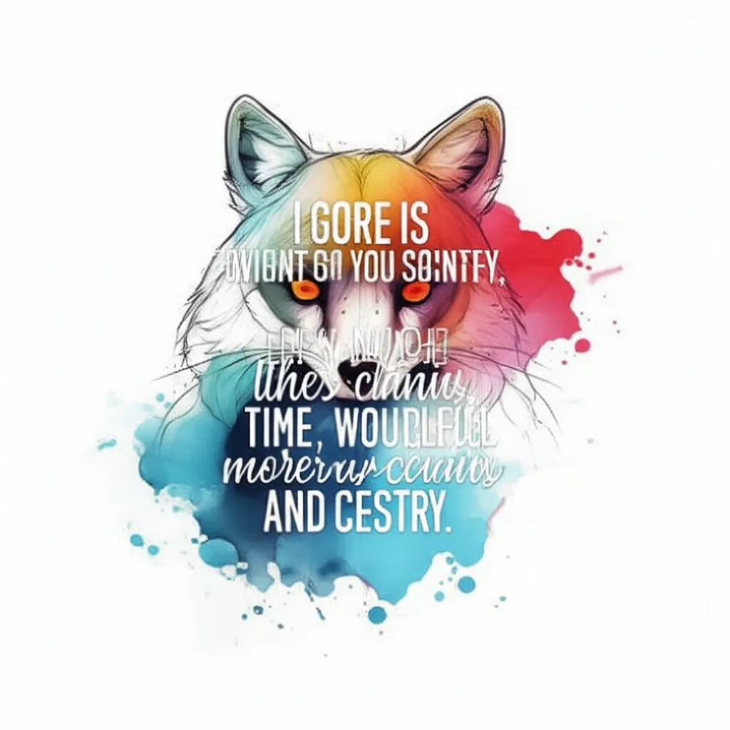 Watercolor Fox Tattoo with Quote Design Watercolor Fox Tattoo with Quote Design