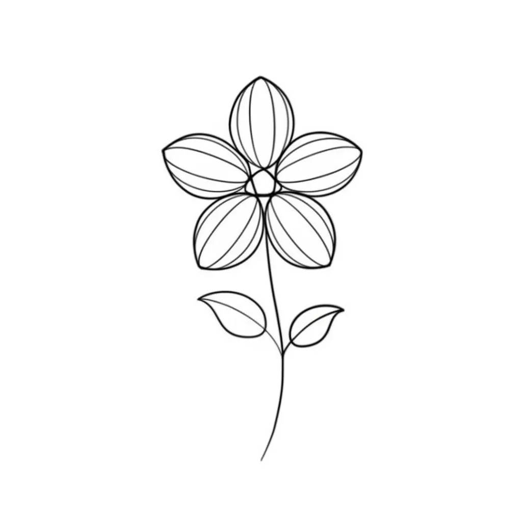 Minimalist Sunflower Tattoo Design with Stem and Leaves Minimalist Sunflower Tattoo Design with Stem and Leaves