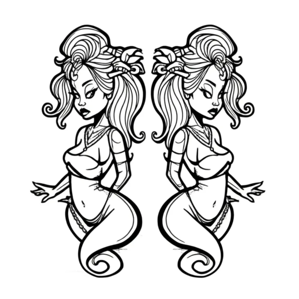 Gemini Women Genies Graffiti Tattoo Design Gemini Women Genies Graffiti Tattoo Design