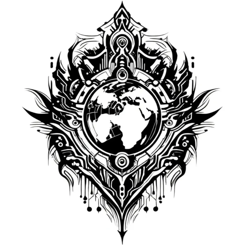 Cyber Sigilism Wiggz Wrld Globe Tattoo Design Cyber Sigilism Wiggz Wrld Globe Tattoo Design