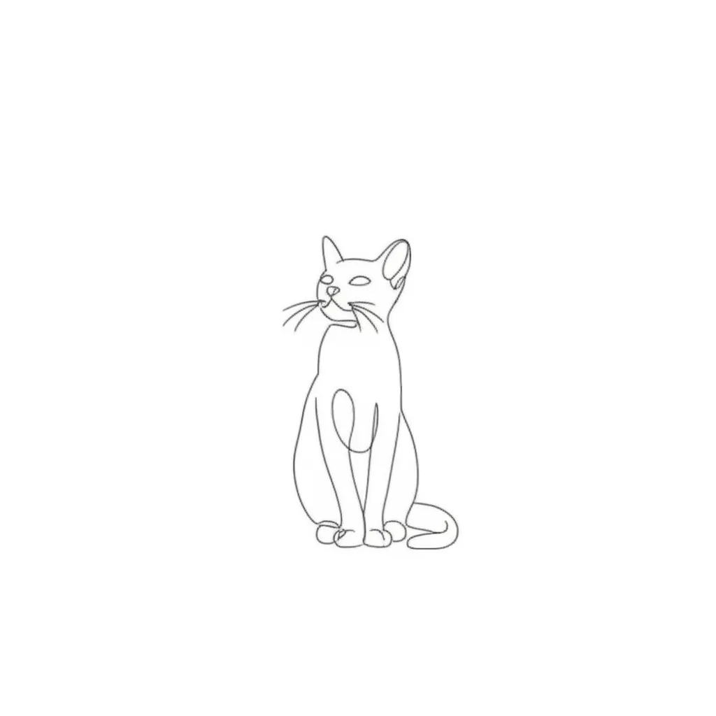 Cute Minimalist Cat Tattoo Design Cute Minimalist Cat Tattoo Design