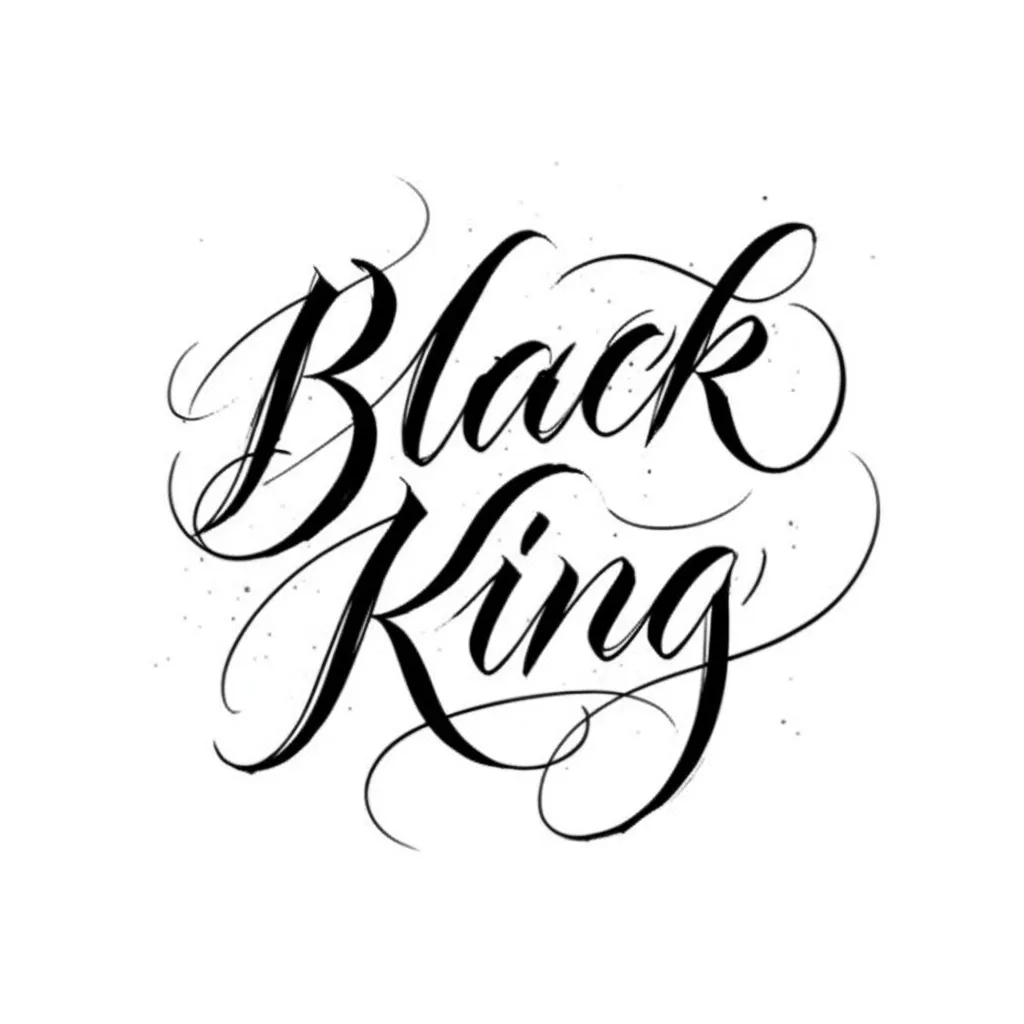 Black King Calligraphy Tattoo Design Black King Calligraphy Tattoo Design
