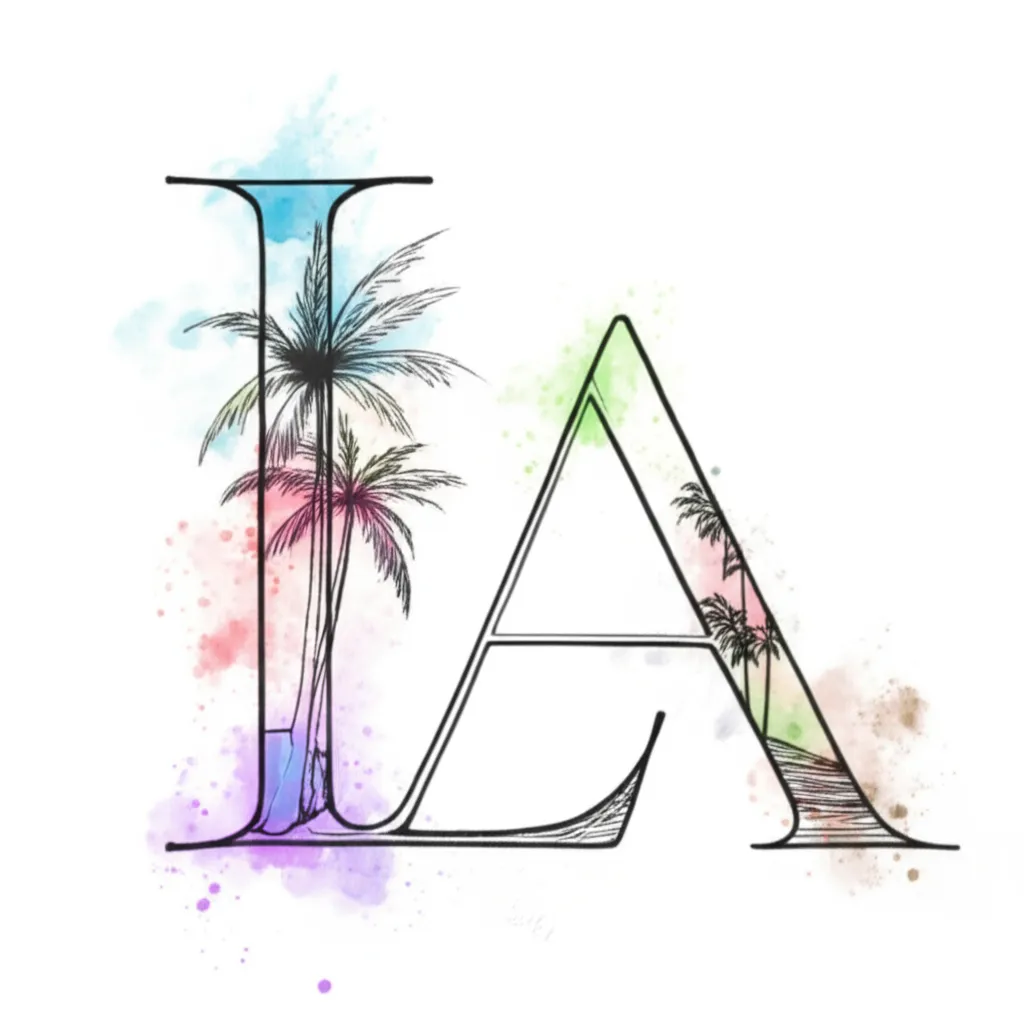 LA Palm Tree Watercolor Tattoo Design LA Palm Tree Watercolor Tattoo Design
