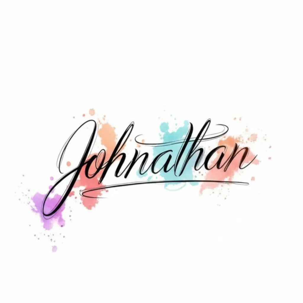Johnathan Name Tattoo in Watercolor Style - Meaning & Ideas Johnathan Name Tattoo in Watercolor Style - Meaning & Ideas
