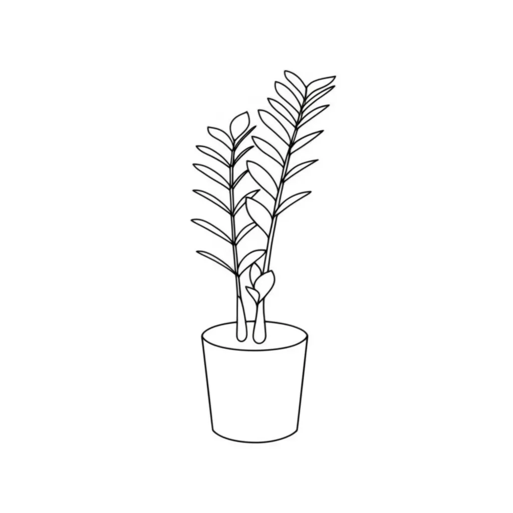Minimalist ZZ Plant Tattoo Design Minimalist ZZ Plant Tattoo Design