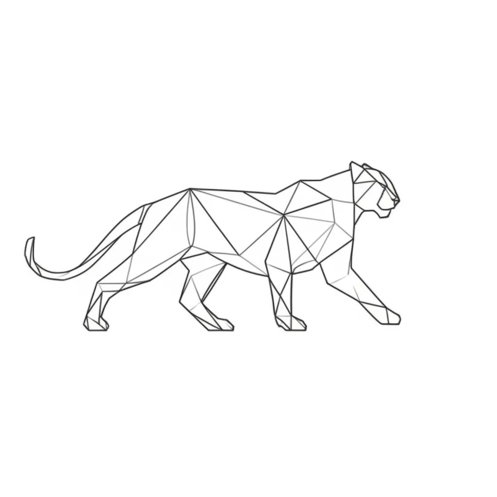 Minimalist Geometric Panther Tattoo Design Minimalist Geometric Panther Tattoo Design