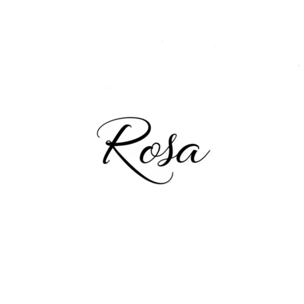Rosa Script Tattoo: Minimalist Design & Meaning | PokeINK AI Tattoo ...