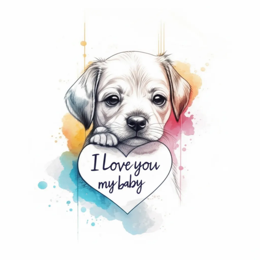 Watercolor Puppy Love Tattoo: A Heartfelt Design for Dog Lovers