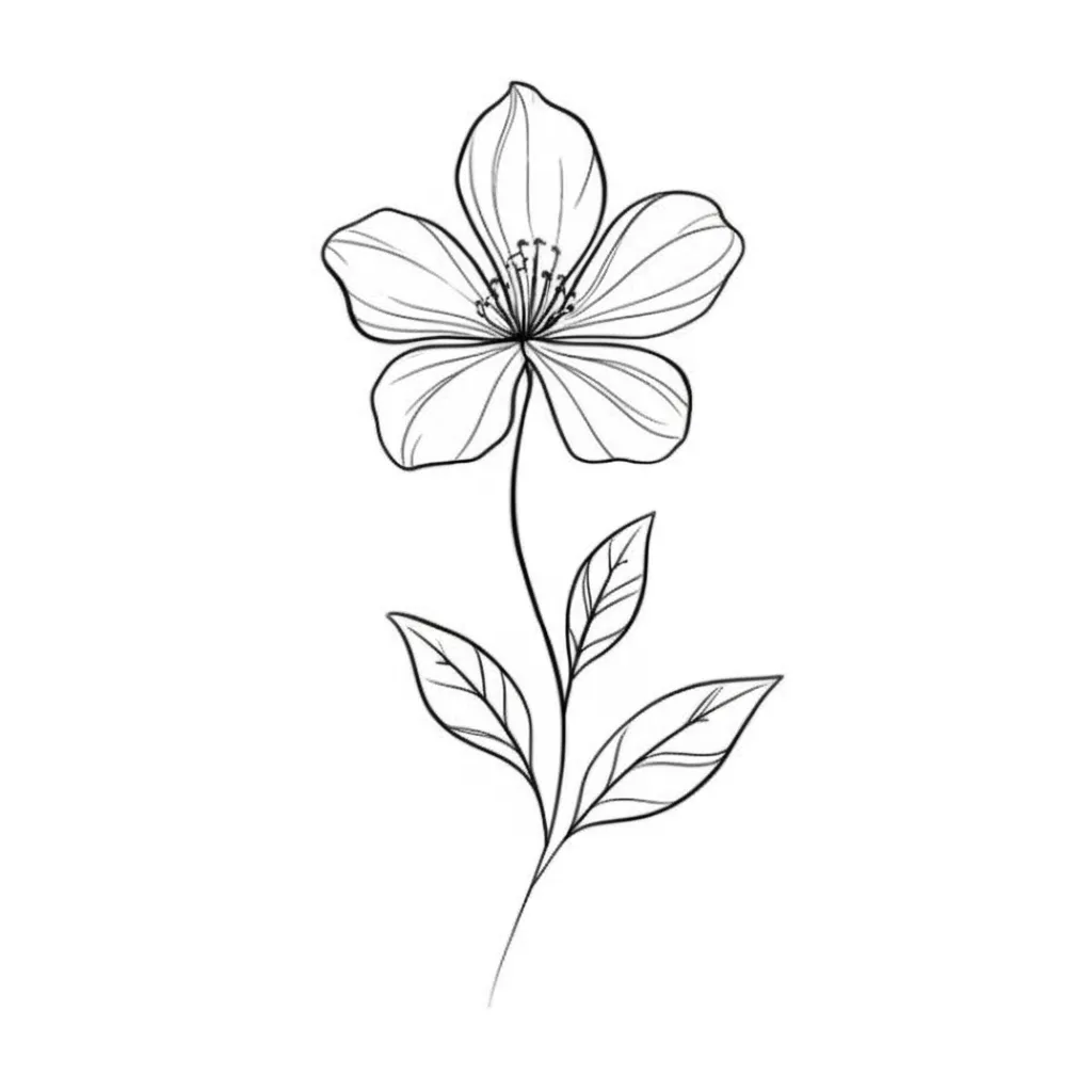 Minimalist 5 Petal Flower Tattoo Design Minimalist 5 Petal Flower Tattoo Design