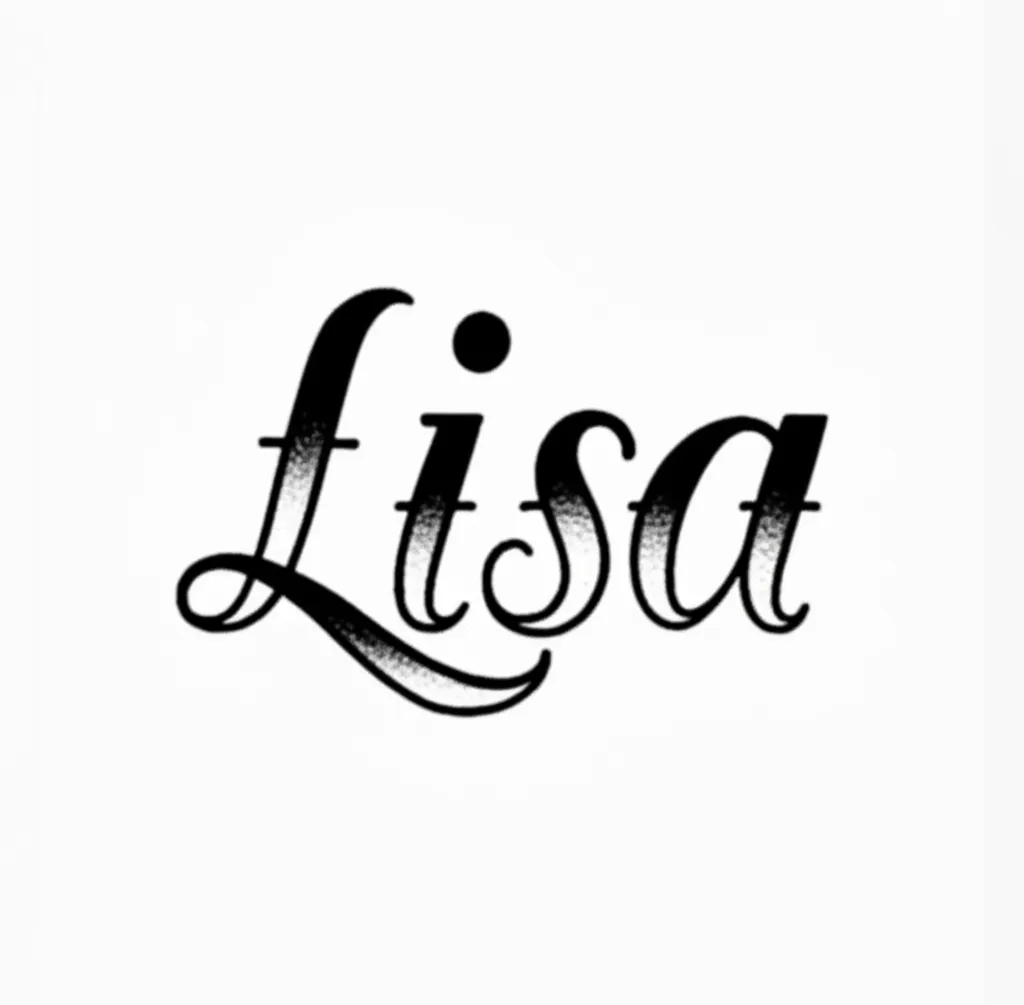 Lisa Name Tattoo - American Traditional Style