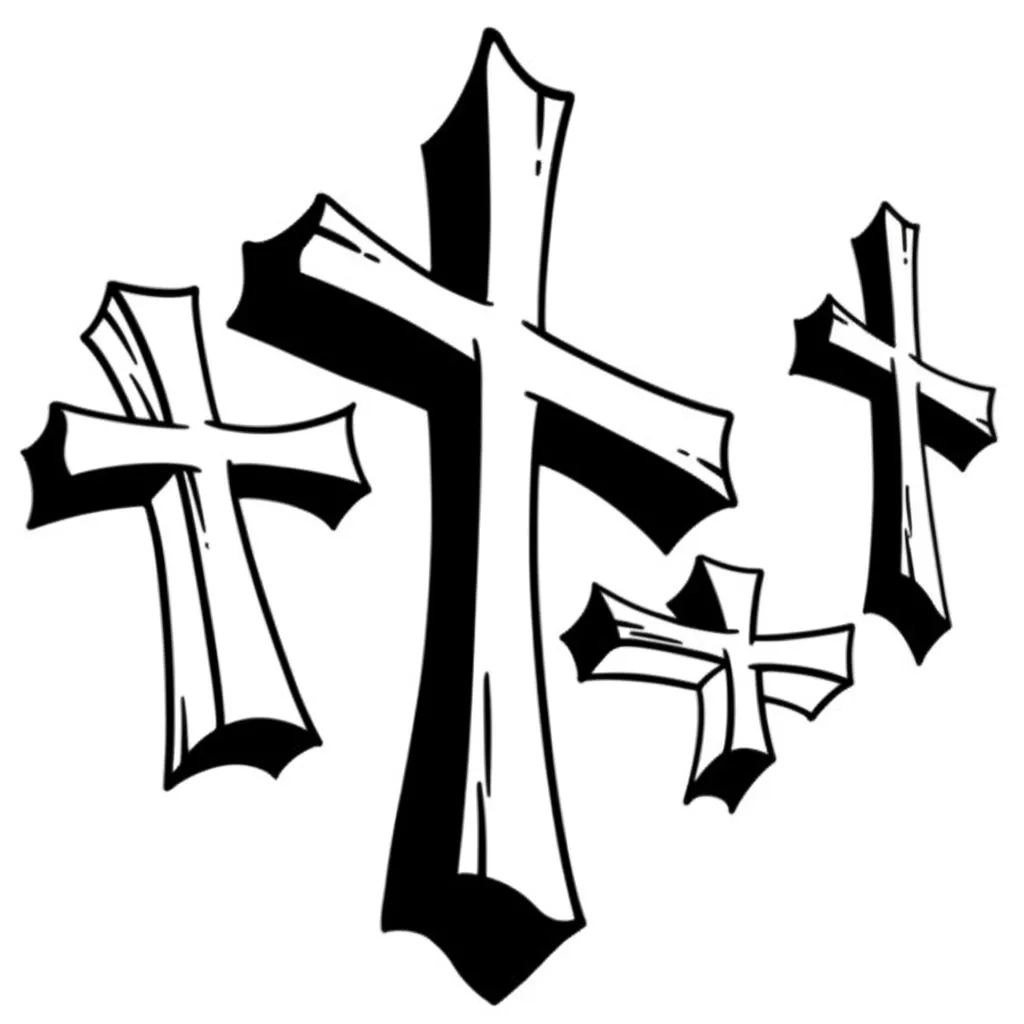 Graffiti Style Three Crosses Tattoo Design Graffiti Style Three Crosses Tattoo Design