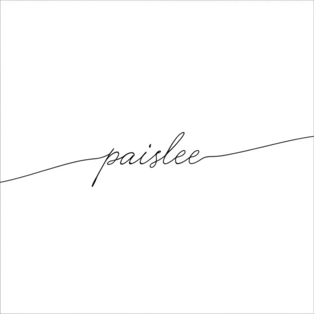 Minimalist Bow and Paislee Name Tattoo Design