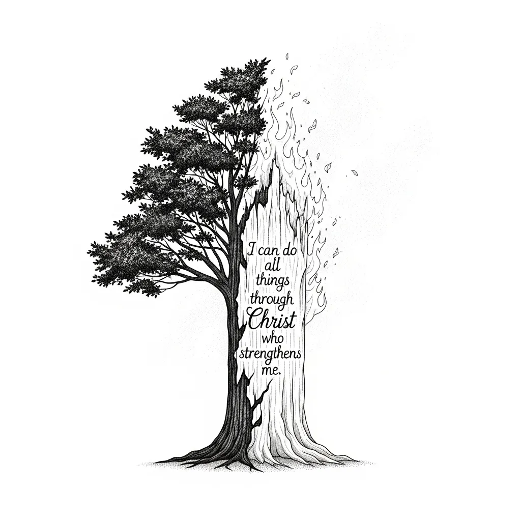 Meaningful Family Tree Tattoo with Scripture - Fine Line Design