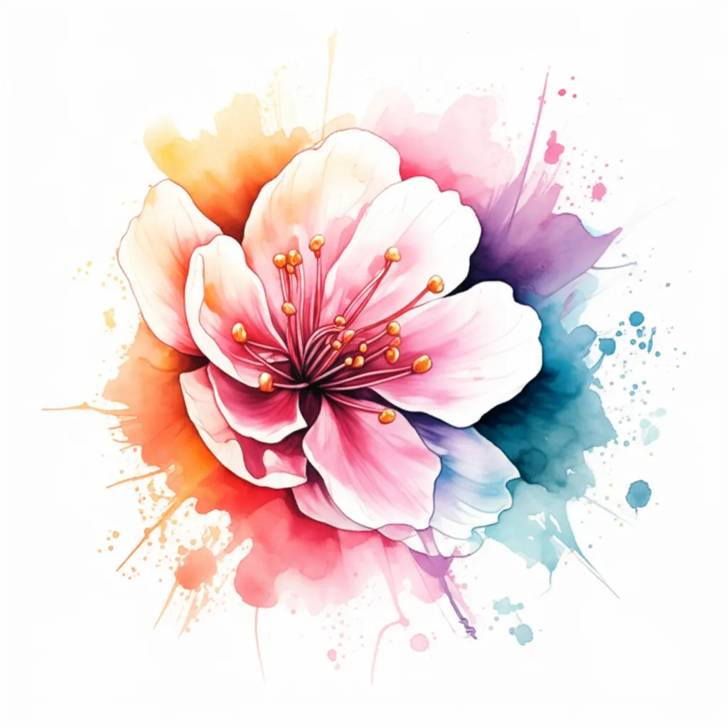 Watercolor Sakura Tattoo Design Watercolor Sakura Tattoo Design