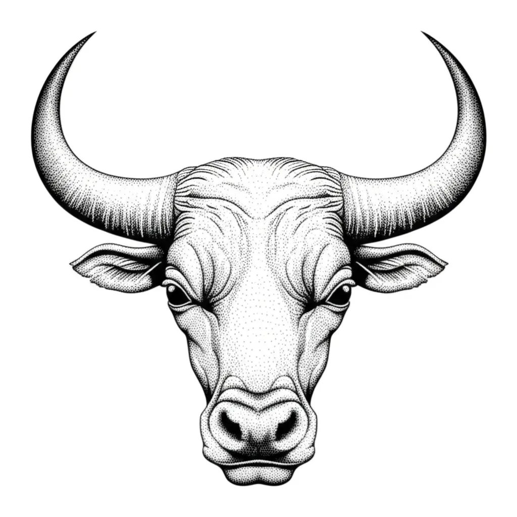 Dotwork Bull Head Tattoo: Trivial Design Dotwork Bull Head Tattoo: Trivial Design