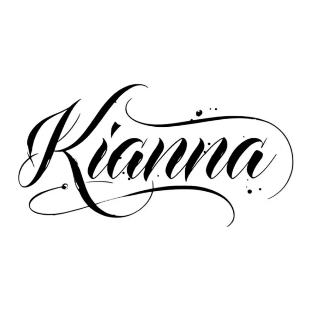 Kianna Name Tattoo Design in Black Calligraphy