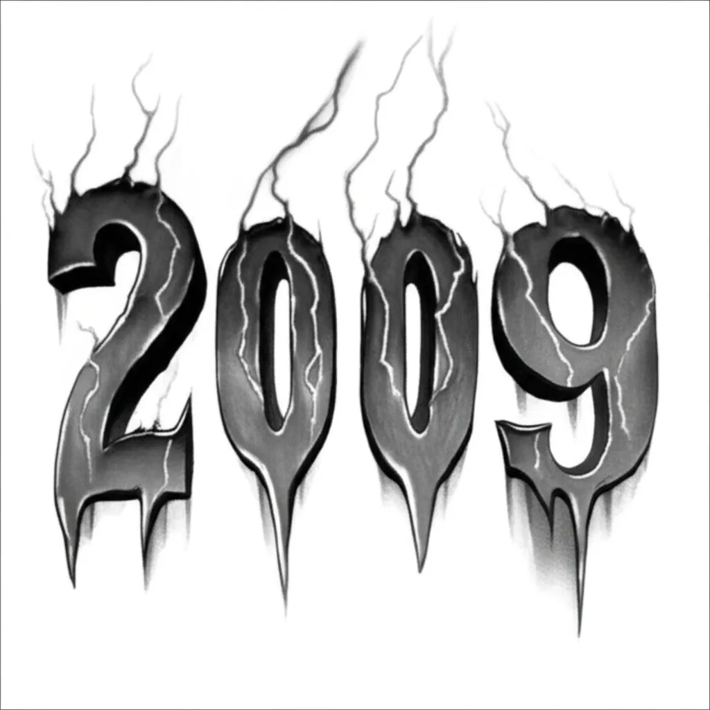 Realistic 2009 Tattoo Design with Lightning Strikes