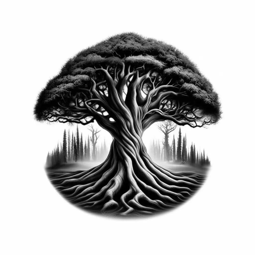 Realistic Pagan Tree of Life Tattoo Design Realistic Pagan Tree of Life Tattoo Design