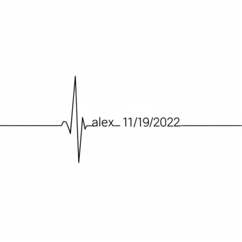 Minimalist Memorial Tattoo for Alex - 11/19/2022 Heartbeat Design Minimalist Memorial Tattoo for Alex - 11/19/2022 Heartbeat Design