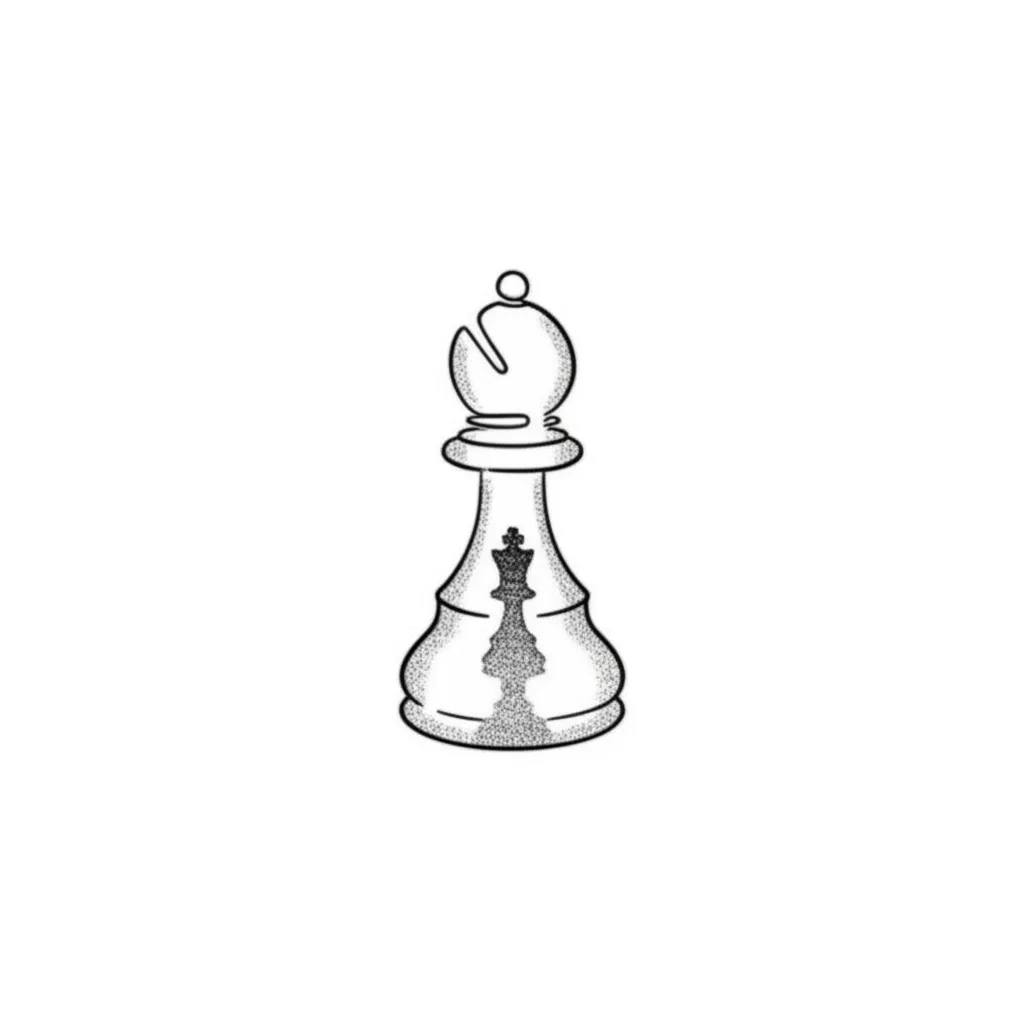 Minimalist Pawn with King Shadow Tattoo Idea Minimalist Pawn with King Shadow Tattoo Idea