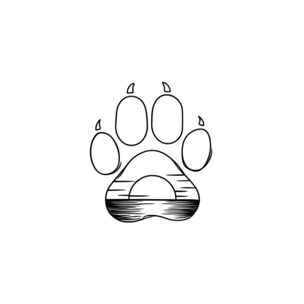 Minimalist Cat Paw Print with Florida Sunset Tattoo Idea Minimalist Cat Paw Print with Florida Sunset Tattoo Idea