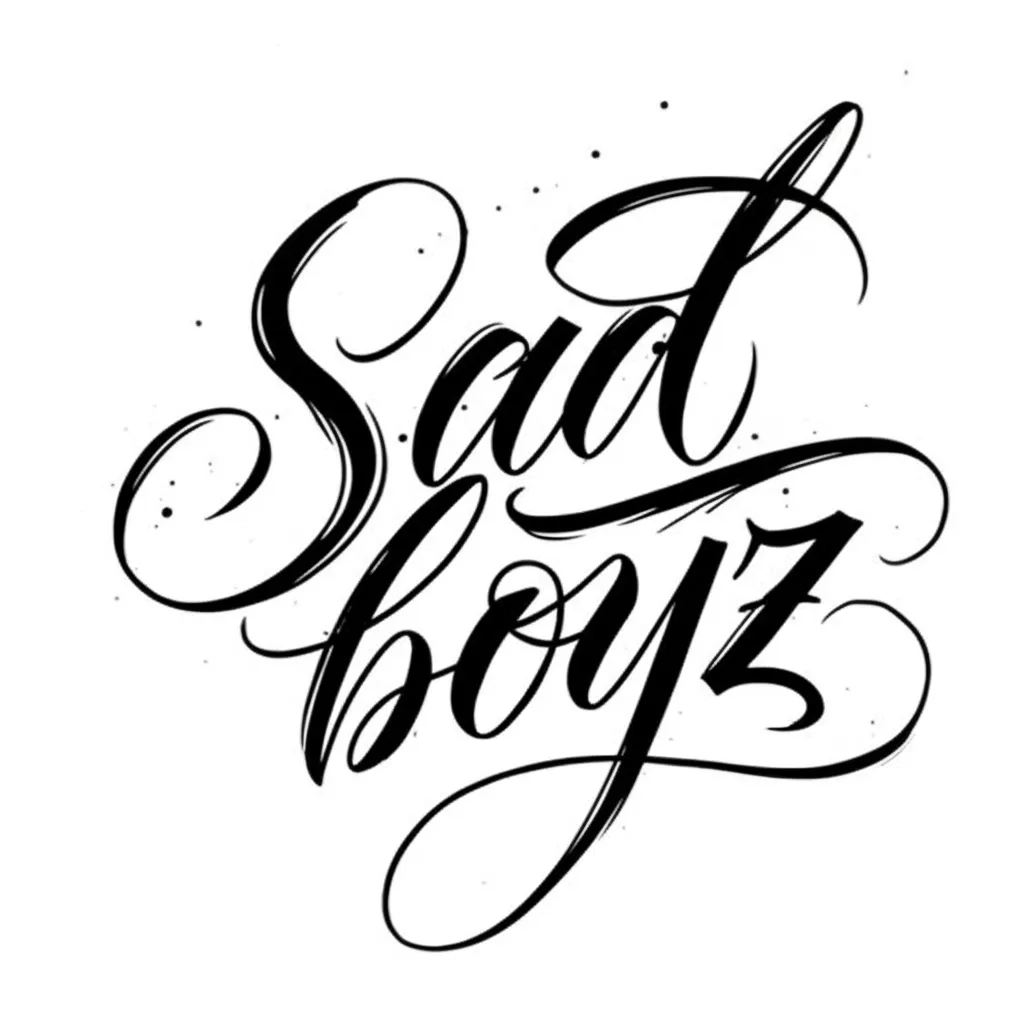 Sad Boyz Calligraphy Tattoo Design