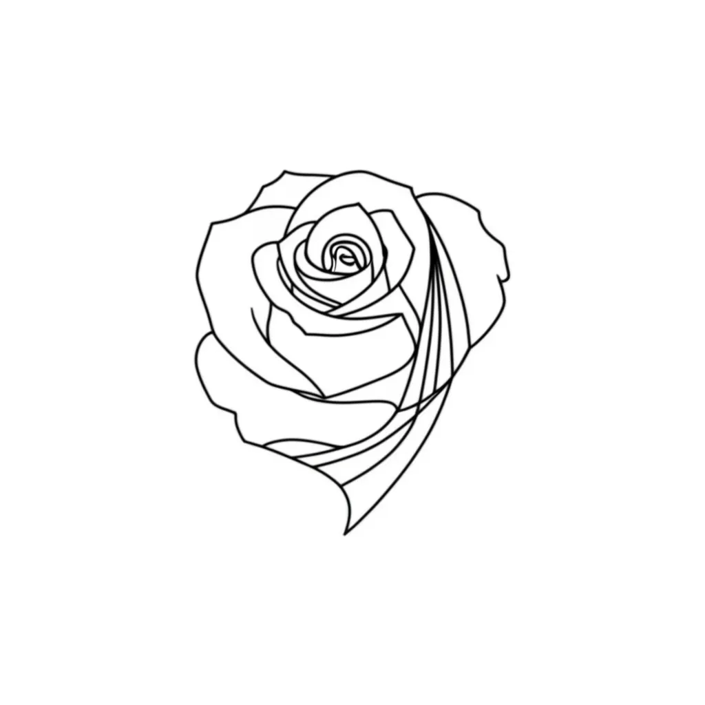 Minimalist Rose and Spider Web Tattoo Design Minimalist Rose and Spider Web Tattoo Design