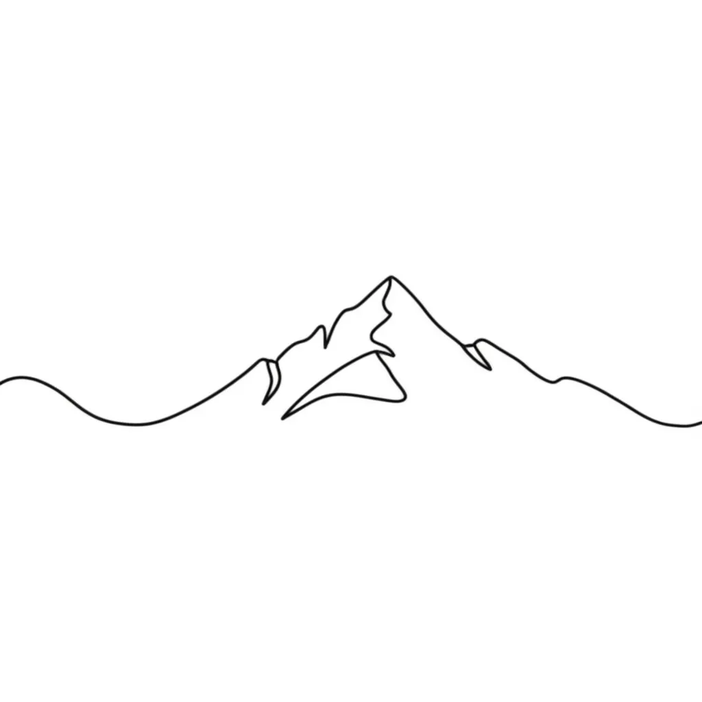 Minimalist Canada Landscape Tattoo: Sea, Mountain, Sky in One Line