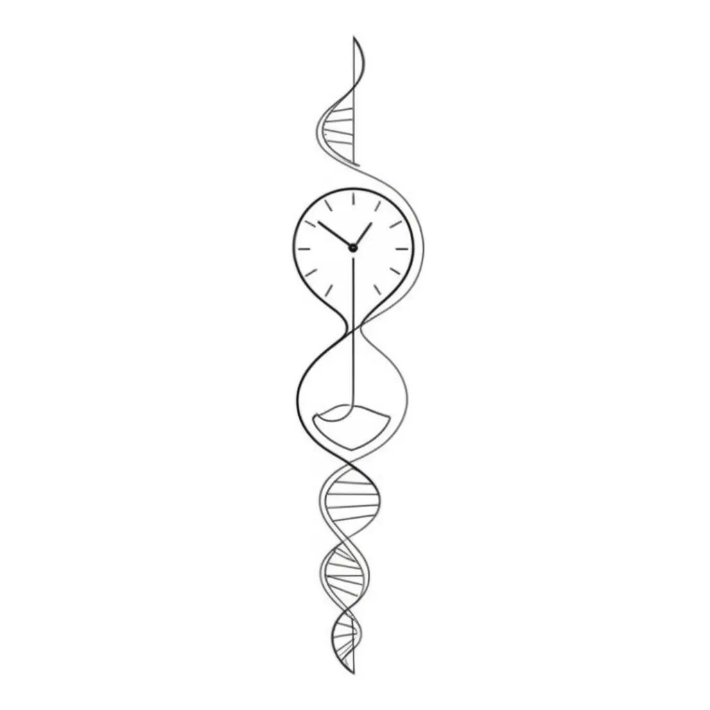 Minimalist Clock, Hourglass, and DNA Strand Tattoo Design
