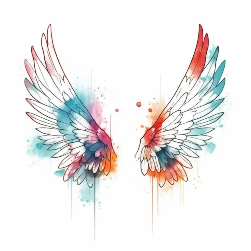 Watercolor Wings Neck Tattoo: Stunning Design & Meaning Watercolor Wings Neck Tattoo: Stunning Design & Meaning