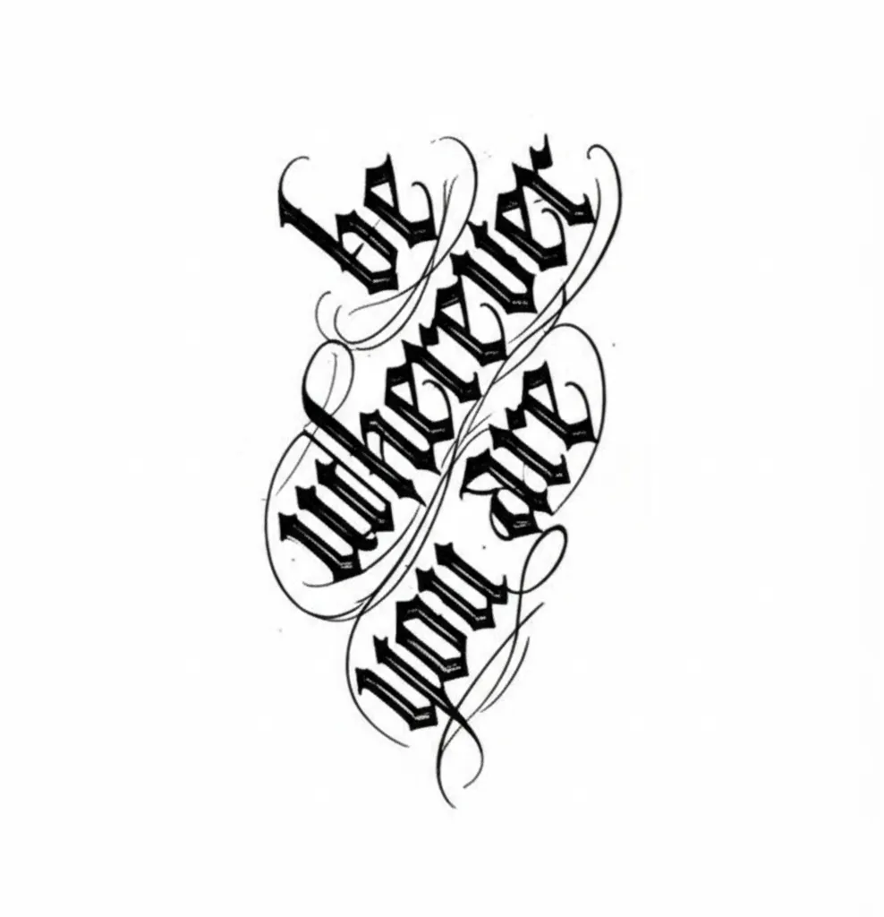 Be Wherever You Are Gothic Tattoo Design Be Wherever You Are Gothic Tattoo Design